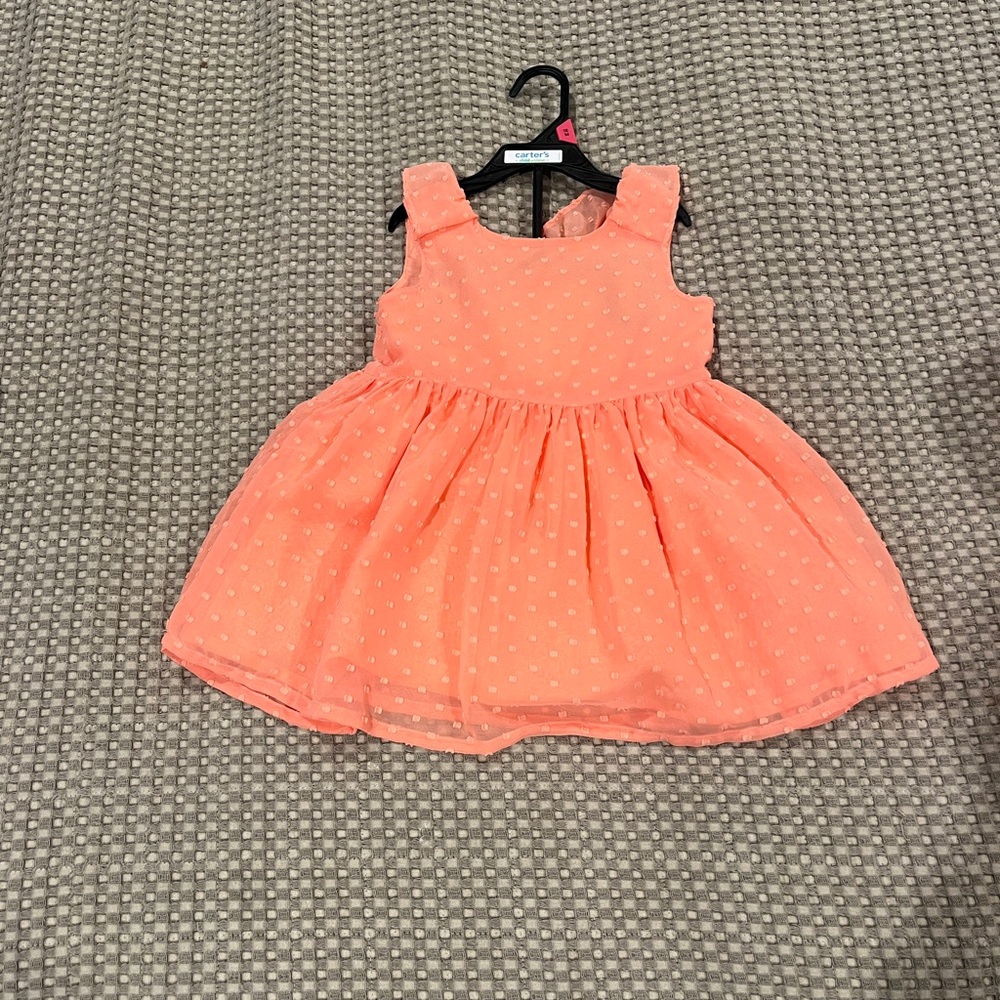 Carters Coral Kids Dress with matching bloomers